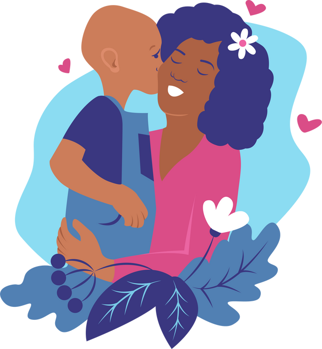 the image black mom and child